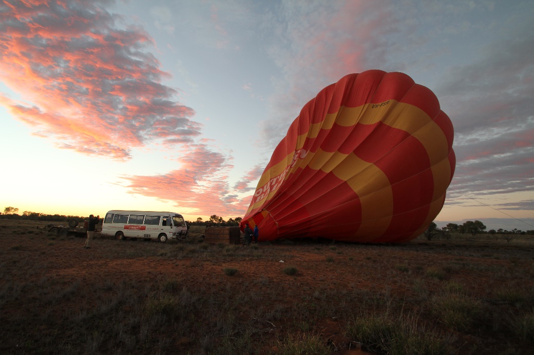 Figure 6: The basket orientation altered as the balloon increased in size and became affected by the wind